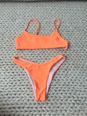 Neon Orange Bikini Set - Two Piece Swim